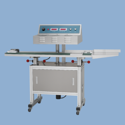 Máquina de inducción automática Sella 2000 de Sellaempaq, diseñada para sellar tapas grandes de 45 a 120 mm con velocidad de hasta 30 piezas por minuto. Equipo ideal para envases industriales en sectores alimenticio, químico y automotriz.